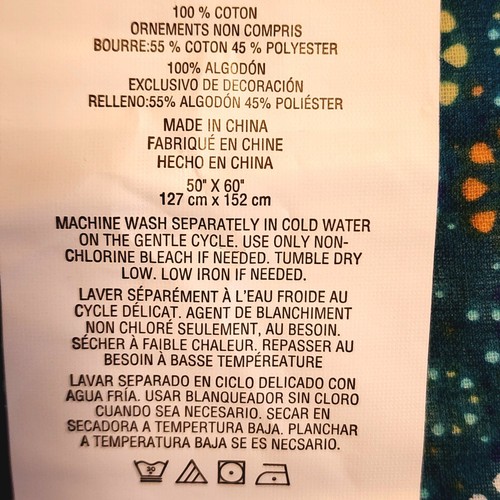 Lush Decor Blue Reversible Quilted Cotton Throw 50" x 60" - Picture 10 of 11