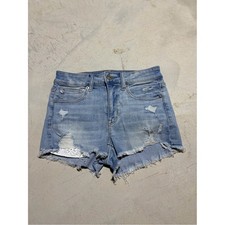 American Eagle hi-rise shortie Light Blue Distressed Denim Women's Shorts 2