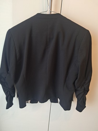 Blazer H&M Schwarz Gr 40 Kurz Geraffte 3/4 Ärmel Kurzblazer Jacke Damen - Bild 6 von 8
