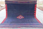 5x5 Vintage Qashqi Tribal Kilim Rug-Handmade Wool Flatweave-Geometric Medallion