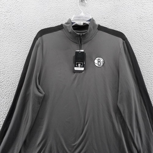Antigua Brooklyn Nets NBA Pullover Quarter Zip Long Sleeve Shirt Mens Large NWT - Picture 3 of 12