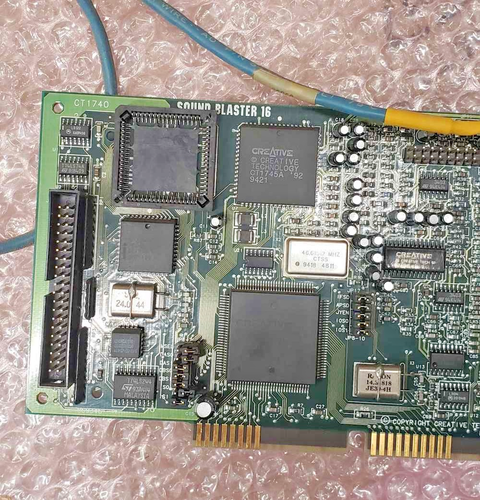 Vintage 1994 Creative Labs CT1740 Sound Blaster 16 ISA karta dźwiękowa i kabel CD ROM - Zdjęcie 3 z 5
