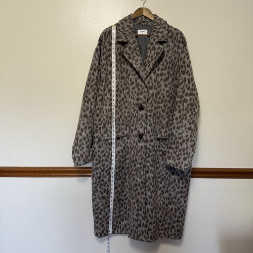 NWT Old Navy Oversized Soft-Brush Snow Leopard Print Coat Womens XXL Tall Trench - Picture 3 of 9