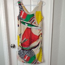 Zoologist By Charlotte Linton Anthropologie Silk Abstract Print Dress