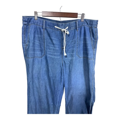 Torrid Pull-On Wide Leg Light Weight Drawstring Stretch Jeans Plus Size 2X - Picture 4 of 7