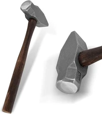 4LB Blacksmith Cross Pein Hammer Forging Knife Hammer Anvil Tool Versatile Tool