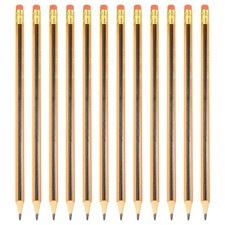 Round Pencil, 12 Pcs HB Graphite Pencil Wooden Pencils, Red Black