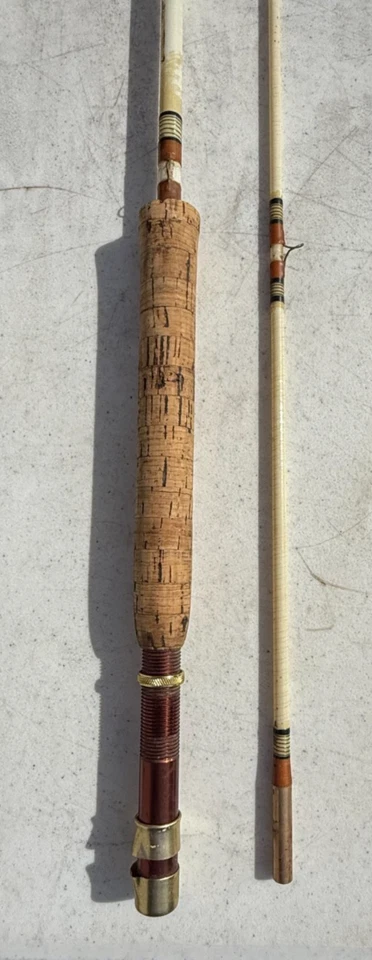 Caña de pescar Shakespeare Wonderod 7'8" 2 piezas Guías sólidas vintage Foto 4 de 4