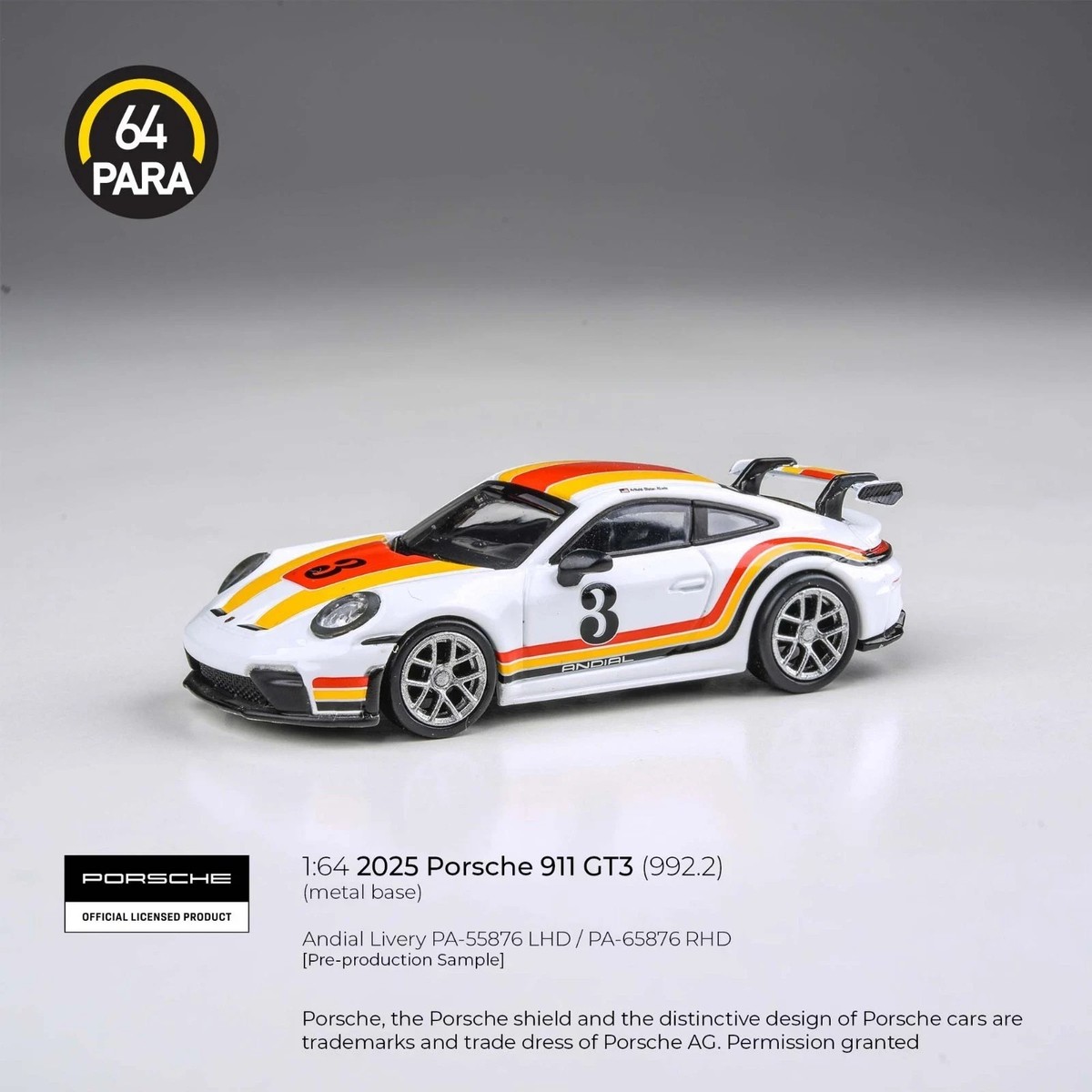 PARA64 1:64 2025 Porsche 911 GT3 (992.2) Andial Livery LHD PA