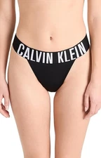 Calvin Klein Womens Intense Power Micro High Leg Thong in Black Size M