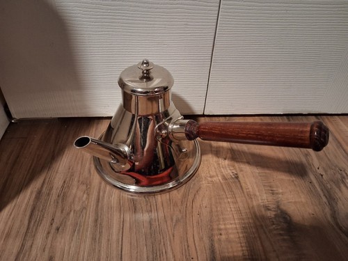 Mauviel Chocolate Coffee Pouring Pot with Detachable Wood Handle Made in France - 第 1/7 張圖片