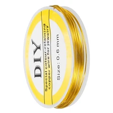 1pcs 0.6mm Craft Wire Beading Copper Wire for Jewelry Making Supply(Dark Gold)