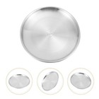1pc Single Layer Stainless Steel Tray Dinner Plate Food Plate Food Plate