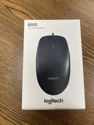 Logitech B100 Optical Full-Size Corded Business Mouse New