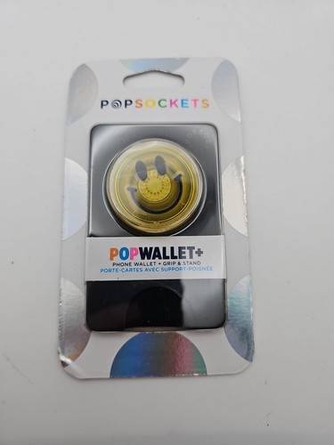 PopSockets PopWallet Phone Grip Stand Wallet Classic Black Smiley Face Swap Top