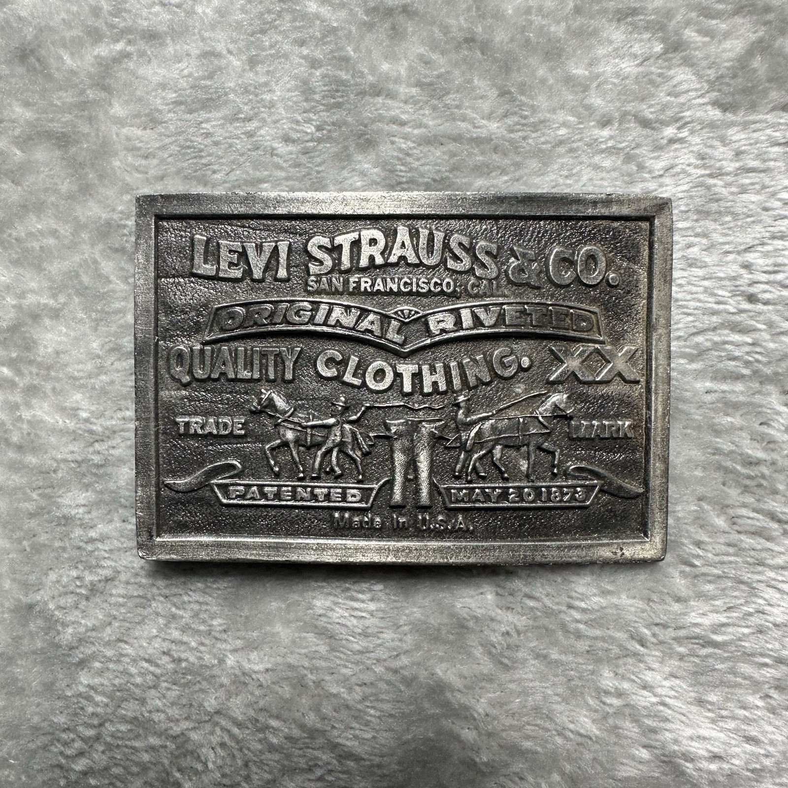 Vintage Levis Strauss & Co Belt Buckle 1976 Bergamot Brass Works