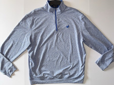 Men’s Large Byron Nelson Blue 1/4 Zip Mock Neck Pullover Long Sleeve Activewear