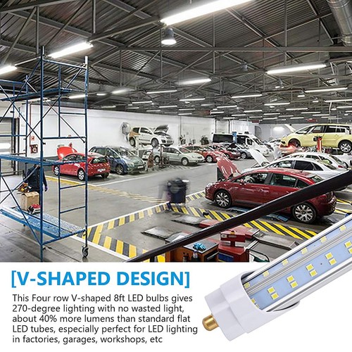 (10-Pack),8 Foot LED Bulbs,120W 19000lm 6000K Cold White, Super Bright, T8 T1... - Picture 3 of 7