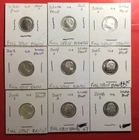 2000S-2008S US Roosevelt SILVER Dimes Set of 9 Different "PROOF" Carded Coins!