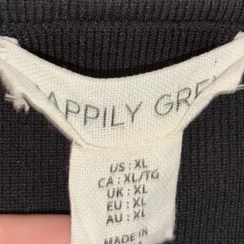 Happily graues Crop Top schwarz Damen XL Langarm - Bild 3 von 3