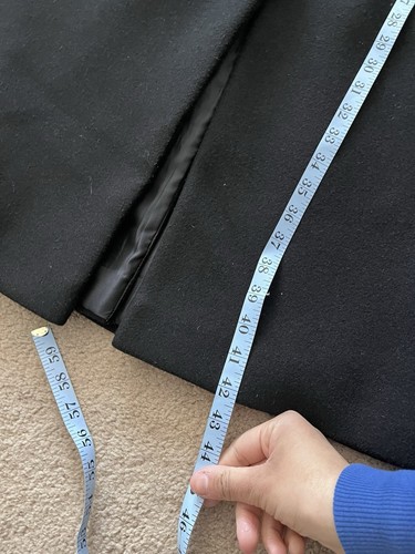 RIVER ISLAND Women’s Black longline Single Breasted coat UK 12. NO BELT. - Picture 7 of 8