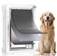 3-Flap Steel Large Dog Door for Exterior Doors with Sliding Lock Panel, Energy-E