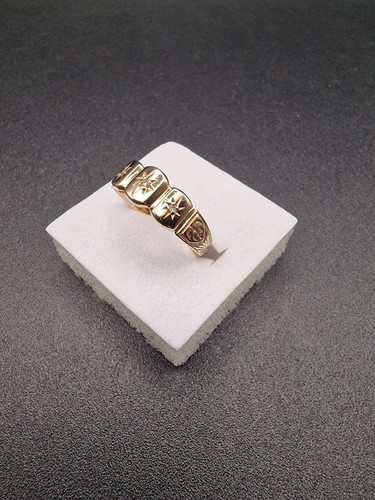 Zigeunerring 9 kt Gold Diamant Stern besetzt 3 Diamanten - Größe P - Bild 2 von 24