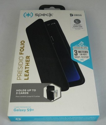 Speck Presidio Samsung Galaxy S9+ Plus Leder Folio Wallet Case / Hülle - Schwarz
