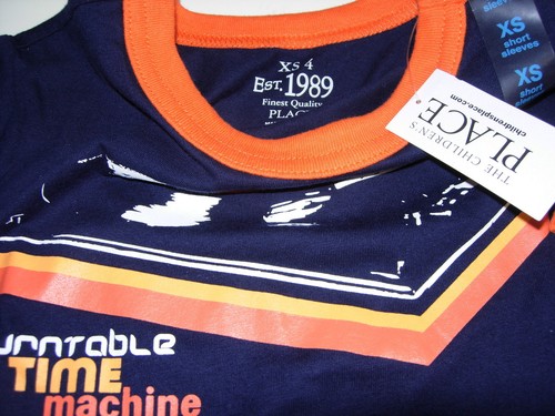 Children's Place Youth Boy's Tee Shirt Nostalgic Time Machine Disco Sz M 7-8 NWT - Picture 2 of 5