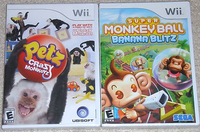 nintendo-wii-lot-petz-crazy-monkeyz-super-monkey-ball-banana-blitz