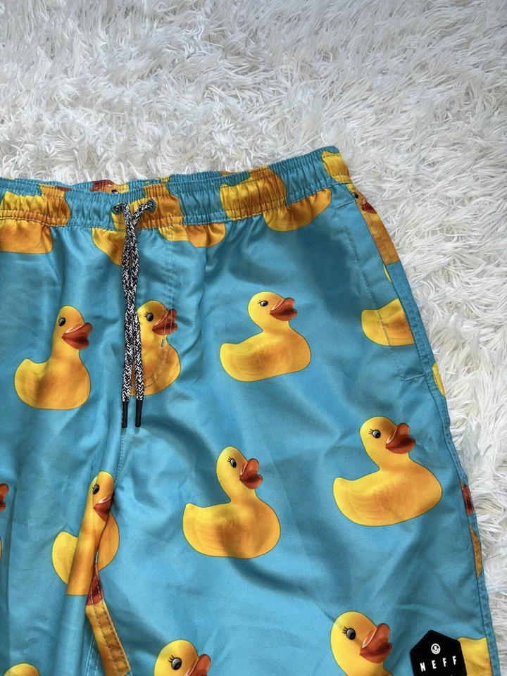Neff Men’s Sz. M Blue Rubber Duck Shorts. Excellent Condition, Fun - Image 3 of 4