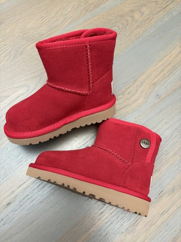 NEW UGG toddler jona unisex red suede boots size 7 - Picture 3 of 7