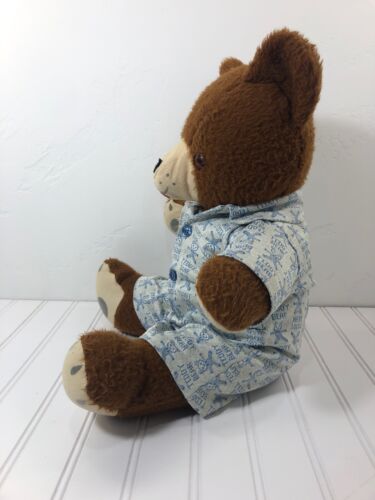 Vintage Teddybär Tier Spielzeug Plus im blauen Pullover - Bild 3 von 12