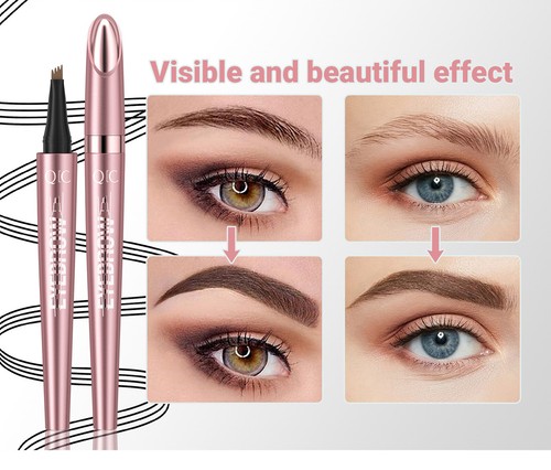 Eyebrow Microblading Pen Waterproof 3D Tattoo Liquid Ink 4 Fork Brow Pencil Tint - Picture 2 of 20