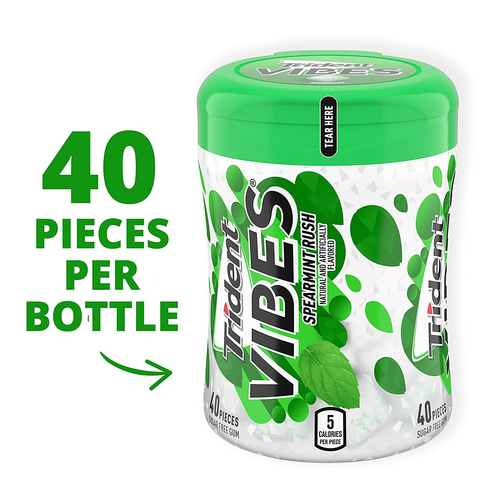 Vibes Spearmint Rush zuckerfreier Kaugummi, 6 Flaschen à 40 Stück (240 Stück insgesamt) - Bild 2 von 12