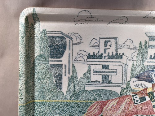 VINTAGE CREATIONS ALPAC Equestrian Steeplechase Horse Tray FRANCE multiple - Picture 8 of 12