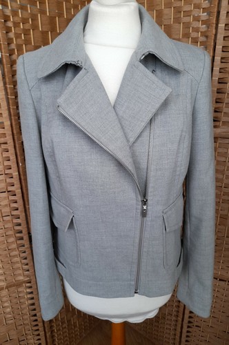 M&S Size 12 Jacket Grey Zip Fastening With Pockets VGC Marks & Spencer - Picture 7 of 10