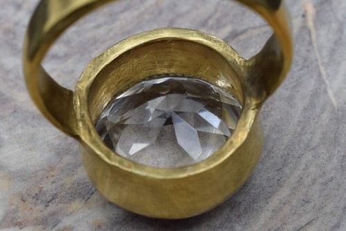 1980s VTG Ukraine russian RING SILVER 875 jewelry old stone Genuine Rock Crystal - Picture 11 of 23