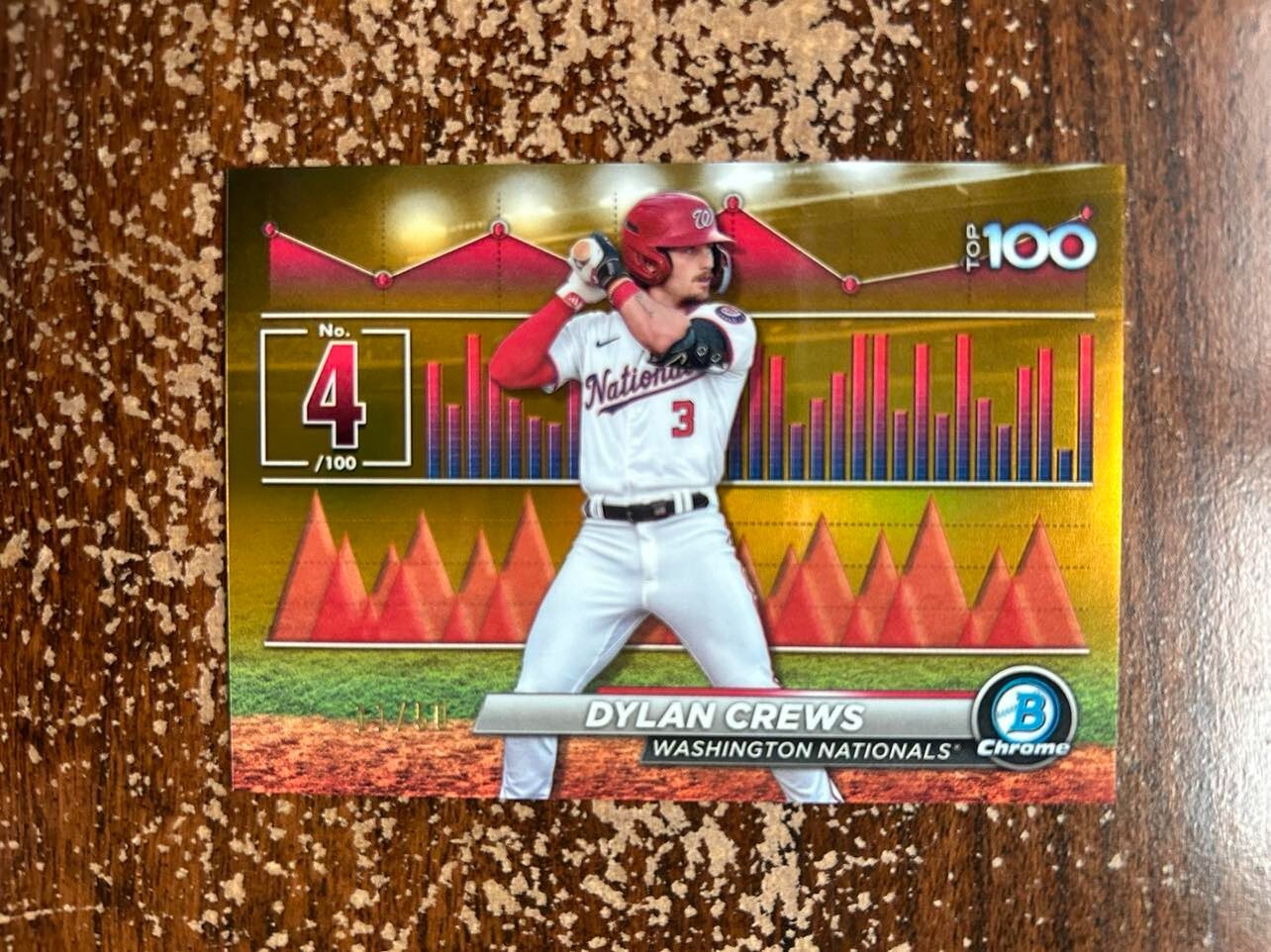 Dylan Crews, Chrome-Scouts' Top 100-Gold Refractor /50 #BTP-4 - 2024 Bowman