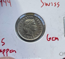 1944 Switzerland 5 Rappen  bg