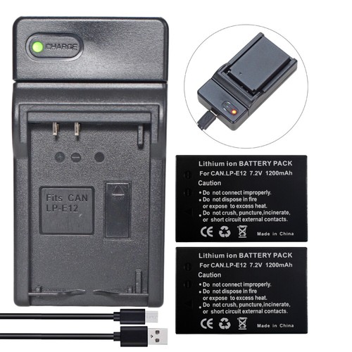 Battery or charger for LP-E12 Canon EOS M M2 M10 M50 M100 100D Powershot SX70 HS - Photo 33 sur 44