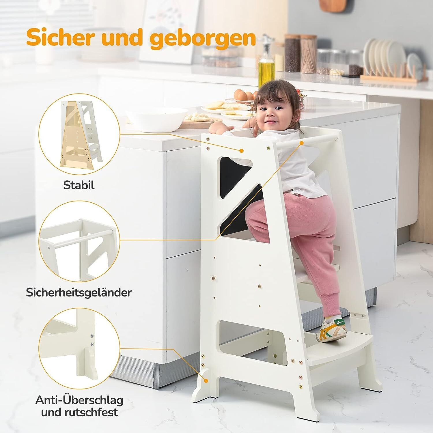 Montessori Lernturm Learningtower Hochstuhl Lernstuhl Lerntower Kids Küchenhelf