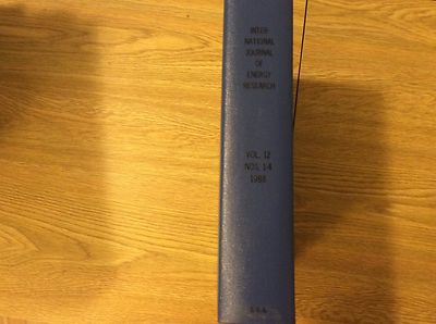 InterNational Journal of Energy Research Vol 12 Nos 1-4 1988 Issues TVA