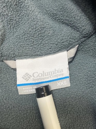 Columbia Fleece Jacket Boys XXS Blue Gray Zip Up Coat Windbreaker Kids Youth EUC - Picture 3 of 6