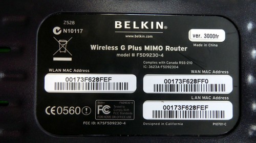 Belkin G+MIMO model F5D9230-4 wireless router - Picture 4 of 9