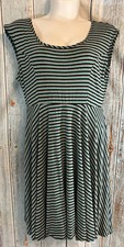 Torrid Womens Dress Size 2 Gray Black Blue Stripe Flowy Flare Partial Open back