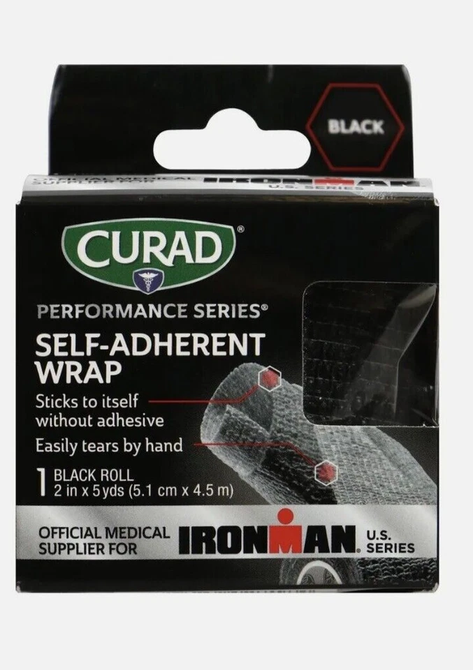(2) Curad черная самоклеящаяся пленка, рулоны 5 ярдов компрессионные/поддерживающие самоклеящиеся палочки - Изображение 3 из 3