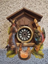 For Parts Black Forest German Hand Carved Hunters Cuckoo Clock house Vintage 