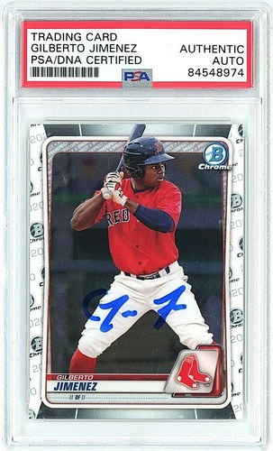 2020 GILBERTO JIMENEZ BOWMAN CHROME HANDSIGNIERT SIGNED PSA DNA SLABBED!! - Bild 1 von 2