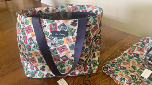 Vera Bradley 3 Pc Lighten Up Go Anywhere Cuban Stamps Carry On Travel Bag/Tote - Video 1 of 1